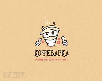 kcoffee maker咖啡连锁店logo