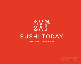 SUSHI TODAY寿司餐馆logo设计