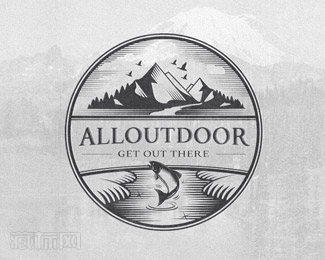 AllOutDoor垂钓会所标志设计