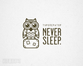Never Sleep猫头鹰标志设计