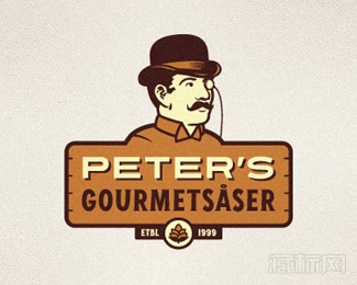 Peter's 酱油厂卡通标识设计