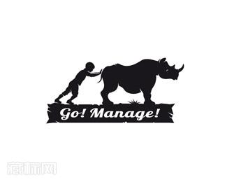 Go! Manage!人推犀牛标志设计欣赏