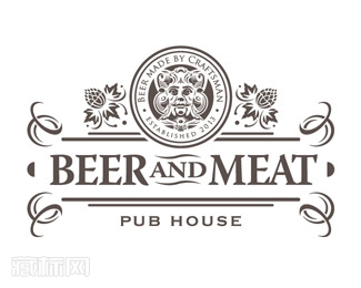 啤酒和肉哥伦比亚餐饮标志设计