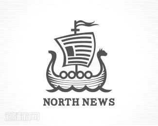 North News北方的小溪帆船标识设计