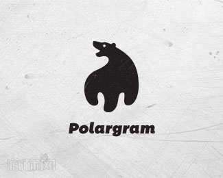 Polargram熊logo设计