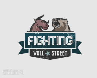 Fighting Wall Street战斗公牛标志设计