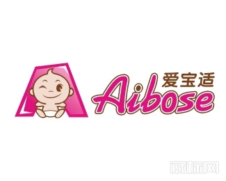 爱宝适aibose婴儿用品logo设计