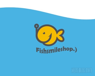 Fishsmileshop.)渔具店标志设计