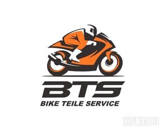 BTS摩托车修理店logo设计