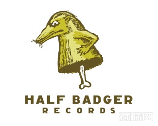 Half Badger Records唱片公司标志设计