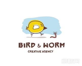 bird and worm鸟吃虫子标志设计
