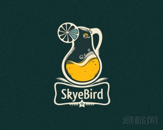 Skyebird橘子鸟标志设计