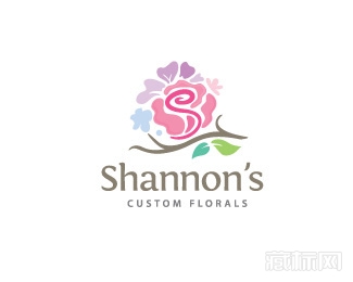 Shannon\'s Custom Florals婚礼logo设计