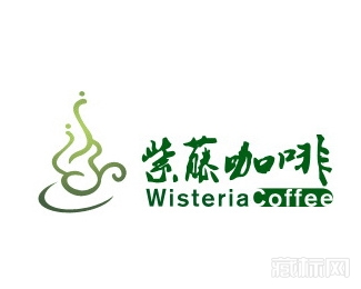 紫藤咖啡logo设计