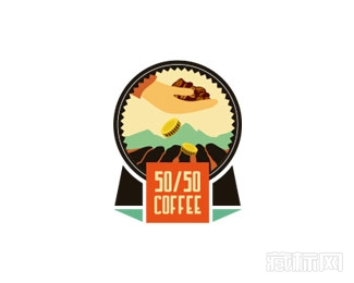 50/50 Coffee咖啡馆商标设计
