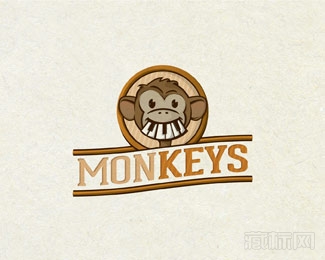 猴子钢琴标志设计