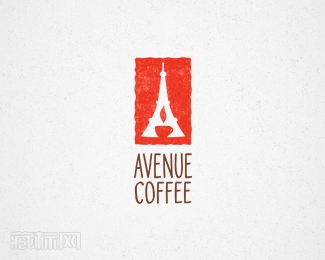 Avenue Coffee埃菲尔铁塔咖啡标志设计