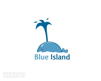 Blue Island鲸鱼标志设计