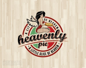 heavenly pie披萨店logo设计