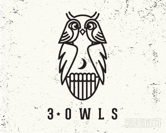 3 owls猫头鹰卡通形象设计