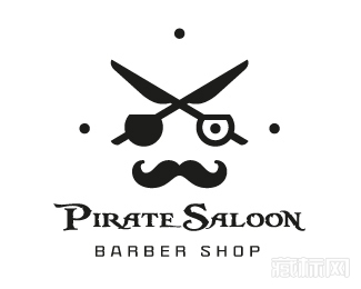 Pirate Saloon海盗牌剪刀标志设计