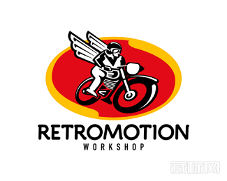 Retromotion摩托车修理行logo设计