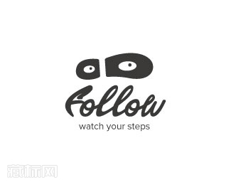 watch your steps创意广告标志设计