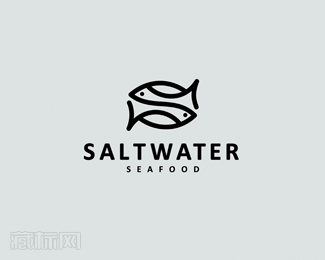 Saltwater海鲜标志设计