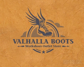 Valhalla Boots飞靴logo设计