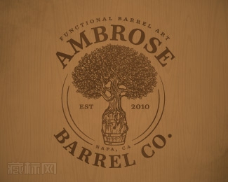Ambrose Barrel木桶公司商标设计