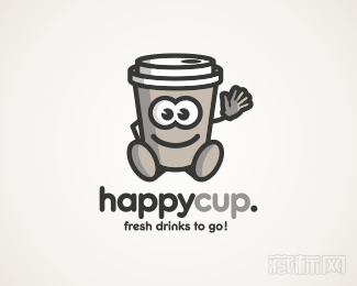 happycup咖啡商标设计