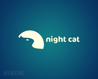 night cat夜猫子酒吧logo设计