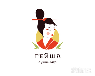 Geisha艺伎寿司logo设计