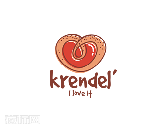 Krendel蛋糕店logo设计