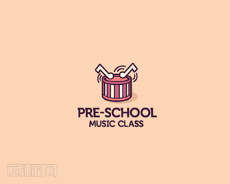 Pre-Schoo学前音乐logo设计