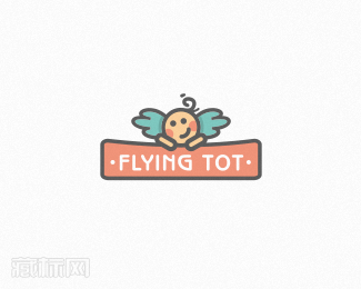 flying tot卡通标志设计