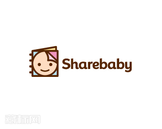 Sharebaby儿童照片分享设计网站标志图片