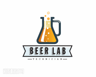 Beer Lab啤酒实验室标志设计