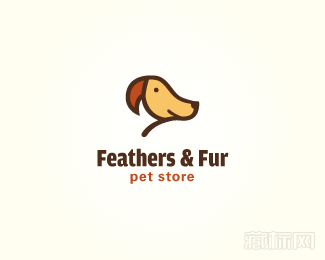 Feathers & Fur狗和鸟标志设计