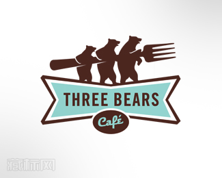 三只小熊咖啡标志设计素材