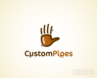 CustomPipes咖啡标志设计