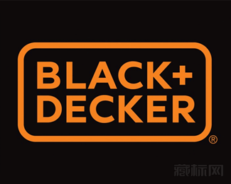 百得（BLACK+DECKER)的橙+黑字体设计