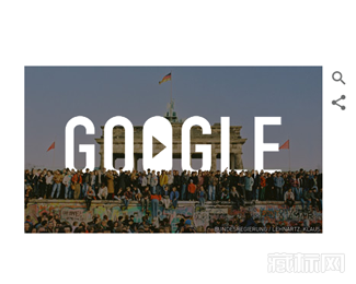谷歌涂鸦柏林墙推到25周年纪念logo设计