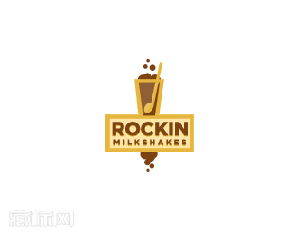 rockin摇滚奶昔logo设计