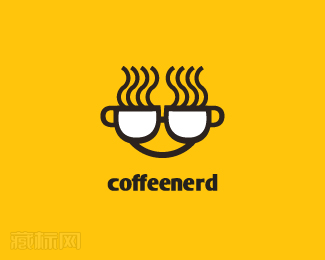 Coffeenerd咖啡标志设计图