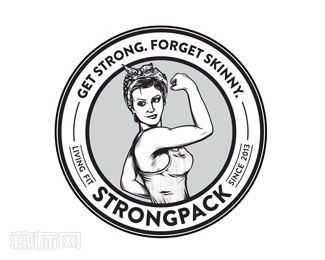 Strongpack女性健身会所标识设计