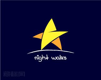 night walks晚上散步标志设计