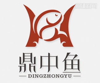 鼎中鱼商标设计