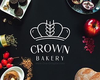 Crown Bakery皇冠面包店logo设计