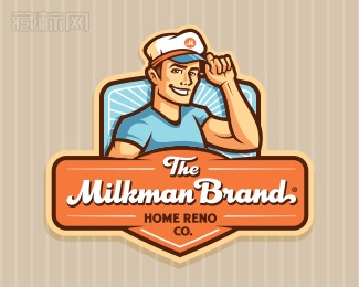 The Milkman Brand鲜奶配送logo设计